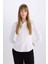 Regular Fit Bengalin Dokuma Uzun Kollu Basic Düz Beyaz Gömlek I5278AZ24AU 4