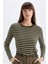 Regular Fit Bisiklet Yaka Çizgili Casual Uzun Kollu Tişört A9254AX24AU 1