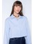 Crop Basic Düz Düğmeli Dokuma Uzun Kollu Gömlek D4617AX24AU 1