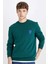 New Regular Fit Bisiklet Yaka Baskılı Kalın Sweatshirt D3670AX24AU 1