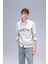 Relax Fit Fermuarlı Dik Yaka Baskılı Kalın Sweatshirt D2168AX24AU 3