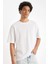Comfort Regular Fit Rahat Kesim Bisiklet Yaka Kısa Kollu Ağır Kumaş Basic Düz Beyaz Tişört B4444AX24AU 1