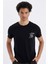 %100 Pamuk Siyah Slim Fit Dar Kesim Bisiklet Yaka Baskılı Kısa Kollu Tişört C2132AX24AU 1