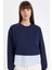 Relax Fit Bisiklet Yaka Etek Ucu Detaylı Basic Düz Sweatshirt D5747AX24AU 1