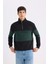 Comfort Regular Fit Rahat Kalıp Dik Yaka Fermuarlı Çizgili Kalın Sweatshirt D2401AX24AU 4