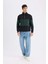 Comfort Regular Fit Rahat Kalıp Dik Yaka Fermuarlı Çizgili Kalın Sweatshirt D2401AX24AU 5