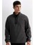 Relax Fit Dik Yaka Fermuarlı Polar Sweatshirt D2688AX24AU 1