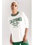 Fit Oversize Geniş Kalıp Bisiklet Yaka Baskılı Sporcu Sweatshirt D1702AX24AU 1