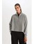 Fit Fermuarlı Dik Yaka Sporcu Sweatshirt D1703AX24AU 5