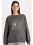 Relax Fit Bisiklet Yaka Baskılı İnce Sweatshirt D5925AX24AU 1