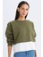 Relax Fit Bisiklet Yaka Etek Ucu Detaylı Basic Düz Sweatshirt D5620AX24AU 1