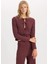 Regular Fit Bisiklet Yaka Basic Düz Bürümcük Uzun Kollu Önden Bağlamalı Hırka D6296AX24AU 4
