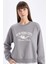 Regular Fit Bisiklet Yaka Baskılı İnce Sweatshirt D5929AX24AU 1