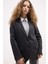 Oversize Geniş Kalıp Ceket Yaka Düğmeli Çizgili Blazer Ceket D6879Ax24Au 1