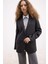 Oversize Geniş Kalıp Ceket Yaka Düğmeli Çizgili Blazer Ceket D6879Ax24Au 5