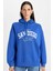 Oversize Geniş Kalıp Kapüşonlu Baskılı Kalın Sweatshirt D5291AX24AU 1