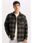 Regular Fit Polo Yaka Kareli Flanel Uzun Kollu Gömlek S1238AZ24AU 1