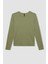 Bisiklet Yaka Casual Fitilli Kaşkorse Basic Düz Uzun Kollu Tişört D7499AX24AU 5