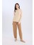 Pantolon Straight Fit Lastikli Bel Piliseli Basic Düz D4405AX24WN 1