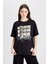 Coool Beetlejuice Oversize Geniş Kalıp Bisiklet Yaka Baskılı Kısa Kollu Tişört D8093AX24AU 5