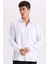 Beyaz Regular Fit Pamuklu Basic Düz Keten Görünümlü Uzun Kollu Gömlek D7079AX24SP 1