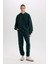 Relax Fit Kapüşonlu Kalın Basic Düz Sweatshirt D9935AX24WN 2