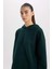 Relax Fit Kapüşonlu Kalın Basic Düz Sweatshirt D9935AX24WN 4