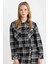 Coool Oversize Geniş Kalıp Crop Cepli Kalın Flanel Uzun Kollu Ceket Gömlek D7914AX24AU 4