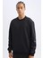 DeFactoFit Standart Fit Bisiklet Yaka Basic Düz Sporcu Sweatshirt E0073AX24WN 1