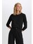 Regular Fit Bisiklet Yaka Basic Düz Casual Uzun Kollu Tişört A5028AX24WN 4