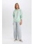 Oversize Geniş Kalıp Bisiklet Yaka Baskılı Kalın Sweatshirt D9804AX24WN 2