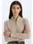 Slim Fit Dar Kesim Yarım Fermuarlı Tweed Uzun Kollu Tişört D5538AX24AU 1