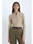 Slim Fit Dar Kesim Yarım Fermuarlı Tweed Uzun Kollu Tişört D5538AX24AU 4