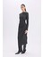 Bodycon Vücudu Saran Yarım Balıkçı Yaka Basic Düz Bürümcük Uzun Kollu Midi Elbise D8643AX24AU 2