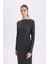 Bodycon Vücudu Saran Yarım Balıkçı Yaka Basic Düz Bürümcük Uzun Kollu Midi Elbise D8643AX24AU 4
