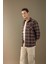 Regular Fit Polo Yaka Kareli Flanel Uzun Kollu Gömlek E2763AX24WN 3