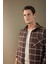 Regular Fit Polo Yaka Kareli Flanel Uzun Kollu Gömlek E2763AX24WN 4