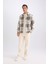 Regular Fit Polo Yaka Kareli Flanel Uzun Kollu Gömlek E2763AX24WN 5