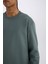 DeFacto Fit Standart Fit Bisiklet Yaka Basic Düz Sporcu Sweatshirt E0073AX24WN 5