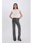 Siyah Şık Payetli Pantolon Flare Fit Yüksek Bel Standart Boy E1773AX24CW 3