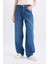 Baggy Fit Yüksek Bel Uzun Jean Yıkamalı Pantolon E2156AX24WN 1