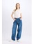 Baggy Fit Yüksek Bel Uzun Jean Yıkamalı Pantolon E2156AX24WN 2