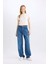 Baggy Fit Yüksek Bel Uzun Jean Yıkamalı Pantolon E2156AX24WN 3