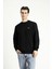 Bisiklet Yaka Regular Fit Nakışlı Pamuklu Sweatshirt 1