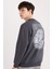 Boxy Fit Bisiklet Yaka Sırt Baskılı Sweatshirt E3206AX24WN 1
