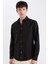 Slim Fit Dar Kesim Pamuklu Basic Düz Uzun Kollu Siyah Gömlek A4644AX24AU 1
