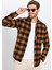 Erkek Slim Fit Dar Kesim Oduncu Düğmeli Yaka Kareli Kışlık Gömlek 1