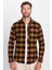 Erkek Slim Fit Dar Kesim Oduncu Düğmeli Yaka Kareli Kışlık Gömlek 2