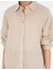 Kadın Kum Oversize Keten Gömlek 50286968-VR085 6