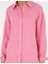 Kadın Pembe Oversize Keten Gömlek 50286968-VR041 6